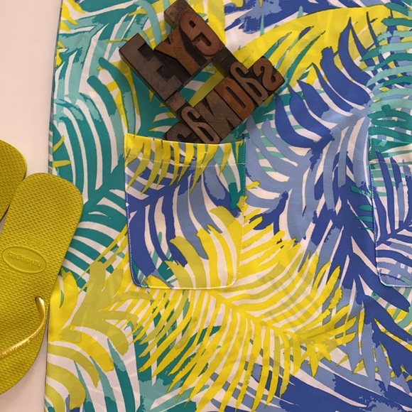 mud pie ‘Macy’ Shift Dress in Green Palm Print - Picture 7 of 12